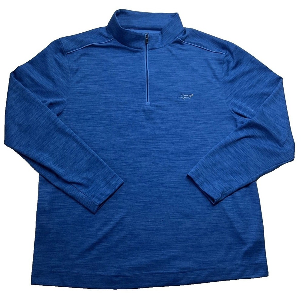 Greg Norman Men's Blue Long Sleeve Quarter Zip Pullover Shirt Size XL‎
